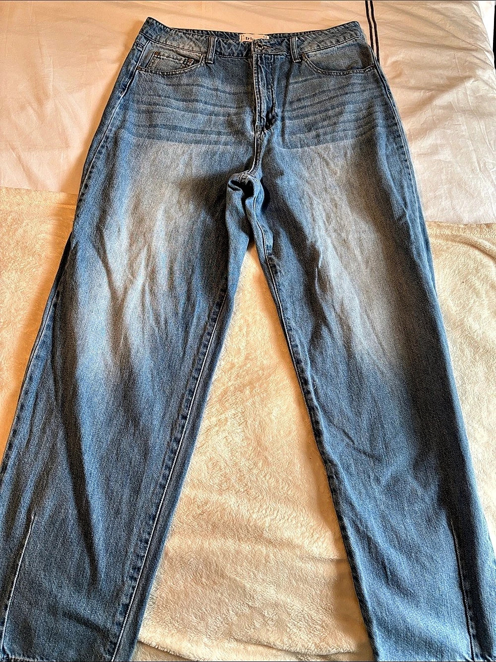 tricot Straight Leg Jeans in Blue Waist 28